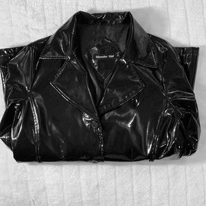 Black Coat - patent leather look